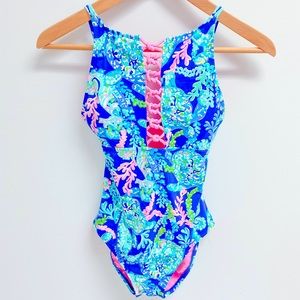Lilly Pulitzer Corsica Blue Turtle Villa Swimsuit